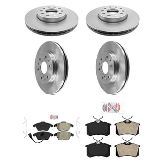 AmeriBRAKES® - AmeriPRO™ Plain Front and Rear Brake Kit with Semi-Metallic Pads