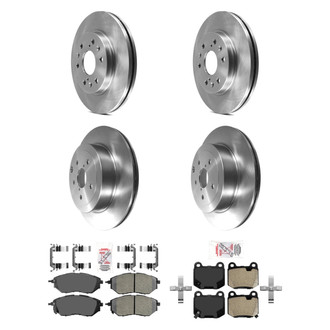 AmeriBRAKES® - AmeriPRO™ Plain Front and Rear Brake Kit with Semi-Metallic Pads