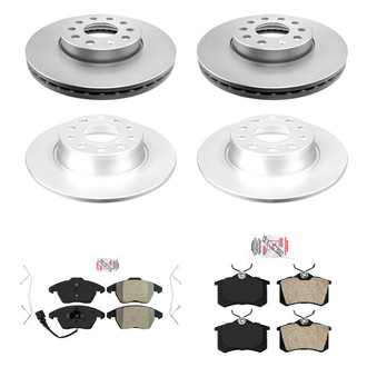 AmeriBRAKES® - AmeriPRO™ Plain Front and Rear Brake Kit with Semi-Metallic Pads