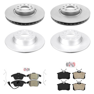 AmeriBRAKES® - AmeriPRO™ Plain Front and Rear Brake Kit with Semi-Metallic Pads