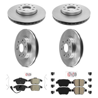 AmeriBRAKES® - AmeriPRO™ Plain Front and Rear Brake Kit with Semi-Metallic Pads