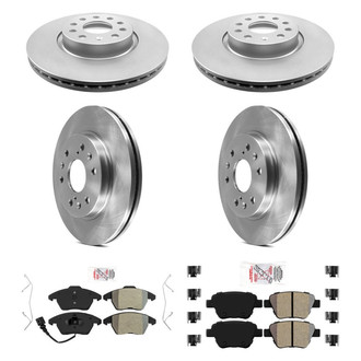 AmeriBRAKES® - AmeriPRO™ Plain Front and Rear Brake Kit with Semi-Metallic Pads