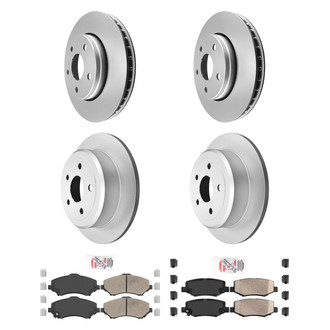 AmeriBRAKES® - AmeriPRO™ Plain Front and Rear Brake Kit with Ceramic Pads