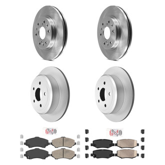 AmeriBRAKES® - AmeriPRO™ Plain Front and Rear Brake Kit with Ceramic Pads