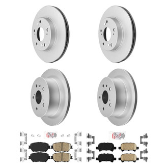 AmeriBRAKES® - AmeriPRO™ Plain Front and Rear Brake Kit with Ceramic Pads