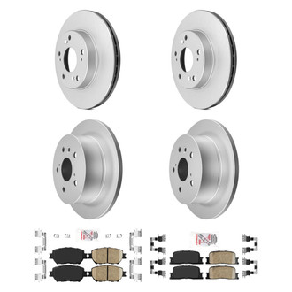 AmeriBRAKES® - AmeriPRO™ Plain Front and Rear Brake Kit with Ceramic Pads
