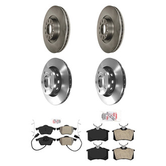 AmeriBRAKES® - AmeriPRO™ Plain Front and Rear Brake Kit with Semi-Metallic Pads
