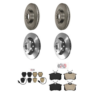 AmeriBRAKES® - AmeriPRO™ Plain Front and Rear Brake Kit with Semi-Metallic Pads