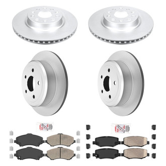 AmeriBRAKES® - AmeriPRO™ Plain Front and Rear Brake Kit with Ceramic Pads