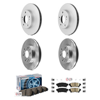 AmeriBRAKES® - AmeriPRO™ Plain Front and Rear Brake Kit with Ceramic Pads