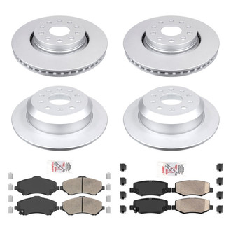 AmeriBRAKES® - AmeriPRO™ Plain Front and Rear Brake Kit with Ceramic Pads