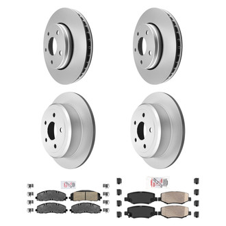 AmeriBRAKES® - AmeriPRO™ Plain Front and Rear Brake Kit with Ceramic Pads