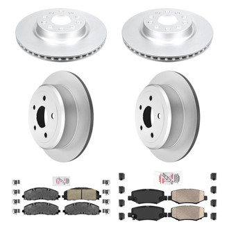 AmeriBRAKES® - AmeriPRO™ Plain Front and Rear Brake Kit with Ceramic Pads