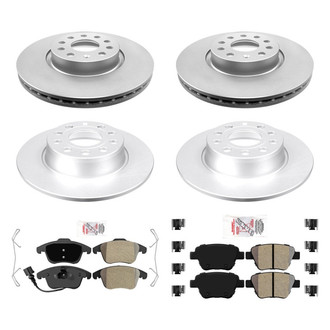 AmeriBRAKES® - AmeriPRO™ Plain Front and Rear Brake Kit with Semi-Metallic Pads