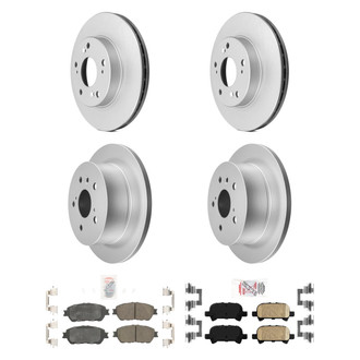 AmeriBRAKES® - AmeriPRO™ Plain Front and Rear Brake Kit with Ceramic Pads