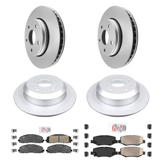 AmeriBRAKES® - AmeriPRO™ Plain Front and Rear Brake Kit with Ceramic Pads