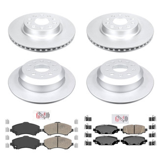 AmeriBRAKES® - AmeriPRO™ Plain Front and Rear Brake Kit with Ceramic Pads