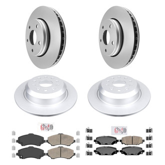 AmeriBRAKES® - AmeriPRO™ Plain Front and Rear Brake Kit with Ceramic Pads