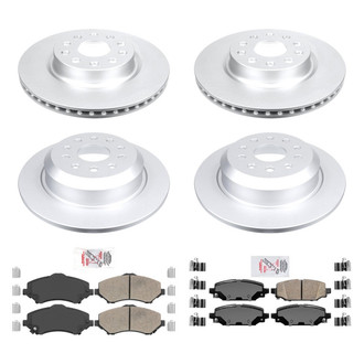 AmeriBRAKES® - AmeriPRO™ Plain Front and Rear Brake Kit with Ceramic Pads