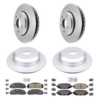 AmeriBRAKES® - AmeriPRO™ Plain Front and Rear Brake Kit with Ceramic Pads