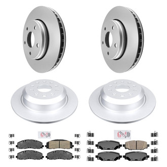 AmeriBRAKES® - AmeriPRO™ Plain Front and Rear Brake Kit with Ceramic Pads