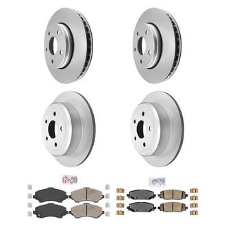 AmeriBRAKES® - AmeriPRO™ Plain Front and Rear Brake Kit with Ceramic Pads
