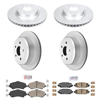 AmeriBRAKES® - AmeriPRO™ Plain Front and Rear Brake Kit with Ceramic Pads