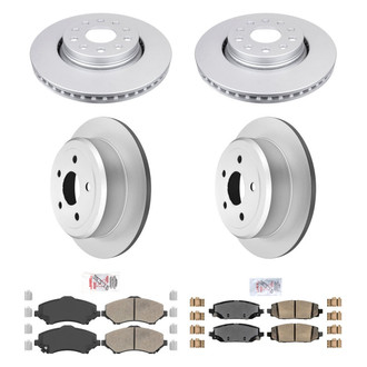 AmeriBRAKES® - AmeriPRO™ Plain Front and Rear Brake Kit with Ceramic Pads