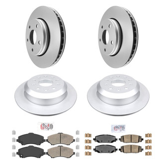 AmeriBRAKES® - AmeriPRO™ Plain Front and Rear Brake Kit with Ceramic Pads