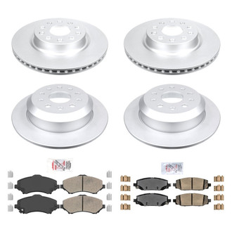 AmeriBRAKES® - AmeriPRO™ Plain Front and Rear Brake Kit with Ceramic Pads