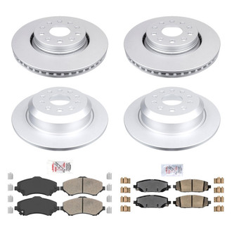 AmeriBRAKES® - AmeriPRO™ Plain Front and Rear Brake Kit with Ceramic Pads