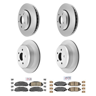 AmeriBRAKES® - AmeriPRO™ Plain Front and Rear Brake Kit with Ceramic Pads