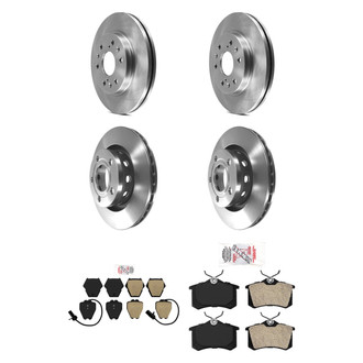 AmeriBRAKES® - AmeriPRO™ Plain Front and Rear Brake Kit with Semi-Metallic Pads