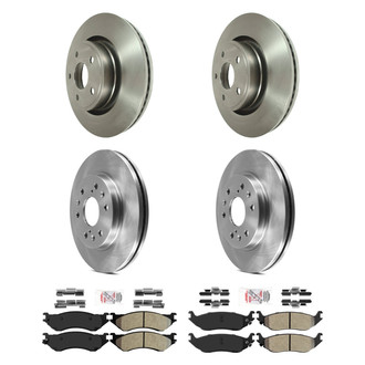 AmeriBRAKES® - AmeriPRO™ Plain Front and Rear Brake Kit with Semi-Metallic Pads