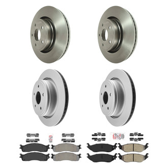 AmeriBRAKES® - AmeriPRO™ Plain Front and Rear Brake Kit with Semi-Metallic Pads