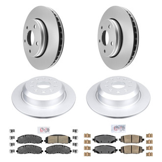 AmeriBRAKES® - AmeriPRO™ Plain Front and Rear Brake Kit with Ceramic Pads