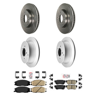 AmeriBRAKES® - AmeriPRO™ Plain Front and Rear Brake Kit with Ceramic Pads