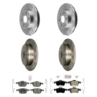 AmeriBRAKES® - AmeriPRO™ Plain Front and Rear Brake Kit with Semi-Metallic Pads