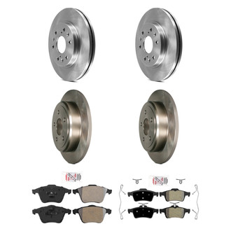 AmeriBRAKES® - AmeriPRO™ Plain Front and Rear Brake Kit with Semi-Metallic Pads