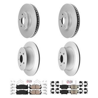 AmeriBRAKES® - AmeriPRO™ Plain Front and Rear Brake Kit with Ceramic Pads
