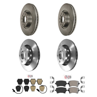 AmeriBRAKES® - AmeriPRO™ Plain Front and Rear Brake Kit with Semi-Metallic Pads