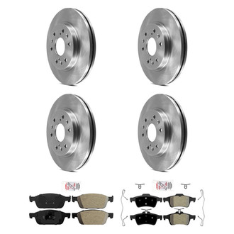 AmeriBRAKES® - AmeriPRO™ Plain Front and Rear Brake Kit with Semi-Metallic Pads