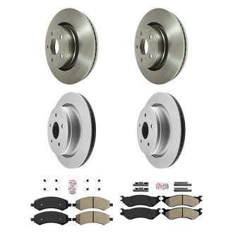 AmeriBRAKES® - AmeriPRO™ Plain Front and Rear Brake Kit with Semi-Metallic Pads