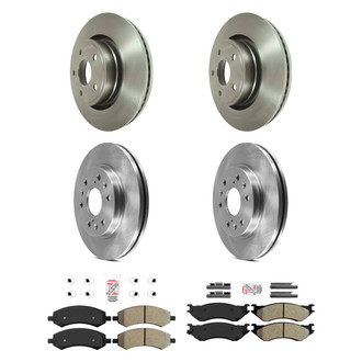 AmeriBRAKES® - AmeriPRO™ Plain Front and Rear Brake Kit with Semi-Metallic Pads
