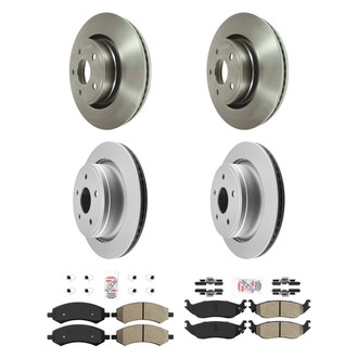 AmeriBRAKES® - AmeriPRO™ Plain Front and Rear Brake Kit with Semi-Metallic Pads