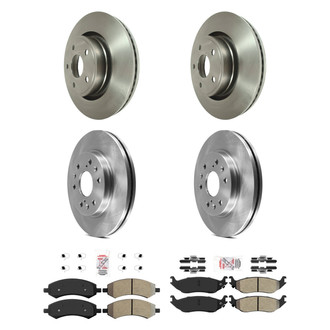 AmeriBRAKES® - AmeriPRO™ Plain Front and Rear Brake Kit with Semi-Metallic Pads
