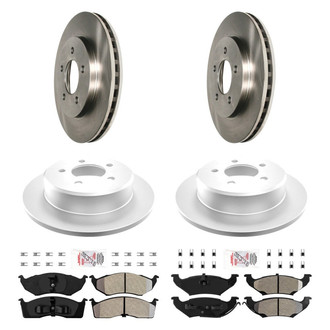 AmeriBRAKES® - AmeriPRO™ Plain Front and Rear Brake Kit with Semi-Metallic Pads