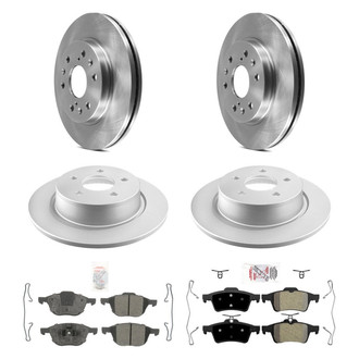 AmeriBRAKES® - AmeriPRO™ Plain Front and Rear Brake Kit with Semi-Metallic Pads