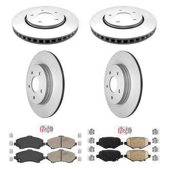 AmeriBRAKES® - AmeriPRO™ Plain Front and Rear Brake Kit with Ceramic Pads