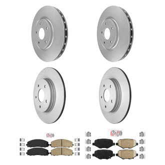 AmeriBRAKES® - AmeriPRO™ Plain Front and Rear Brake Kit with Ceramic Pads
